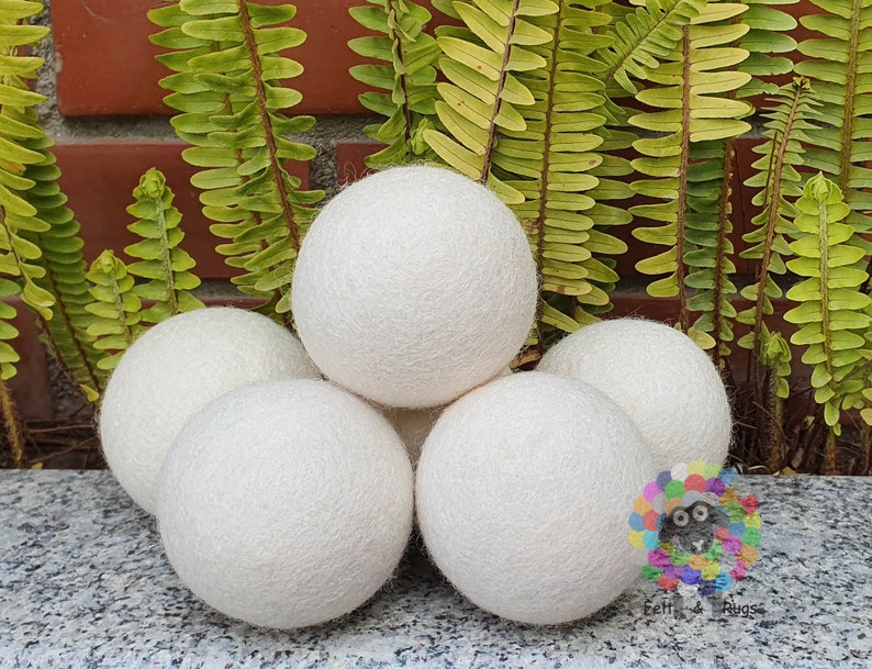 Wool Dryer Balls Extra Large Balls 6 pcs . Handmade, Natural and Ecofriendly Handmade 100 % Wool image 1