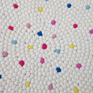 Felt Ball Rugs / White Rug with bright spot / Nursery Rug / Girl room carpet Free Shipping image 5