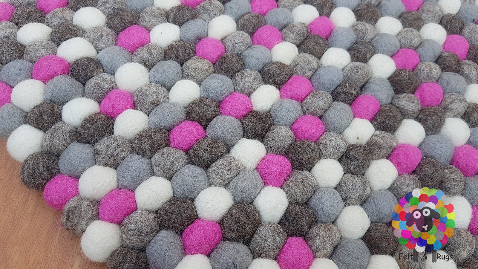 Round Felt Ball Rug: Handmade 100% Wool Nepal Rug - Etsy