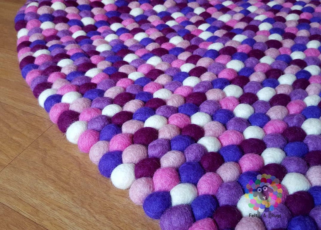 Ball Rug Felt Ball Rugs /nursery Pom Pom Rug/ Pebble Rug (free Shipping) - Etsy