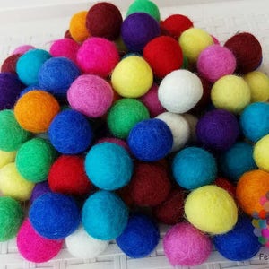 2,2 cm Filz Bommeln. Wolle Pom Pom Girlande Kindergirlande Dekoration 100 % Wolle - DIY Basteln