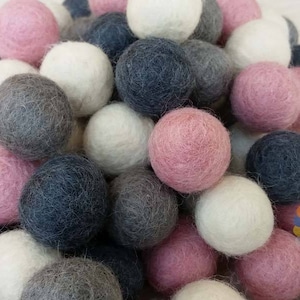 2,2 cm Filz Bommeln. Wolle Pom Pom Girlande Kindergirlande Dekoration 100 % Wolle - DIY Basteln