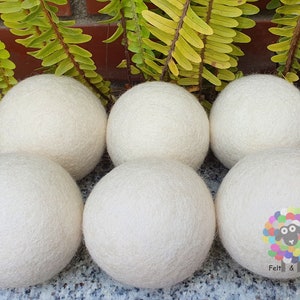 Wool Dryer Balls Extra Large Balls 6 pcs . Handmade, Natural and Ecofriendly Handmade 100 % Wool image 2