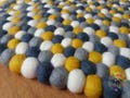 Felt Ball Rugs. Mustard Yellow / White / Light Grey and dark Grey Nursery Rug (Free Shipping) product logo