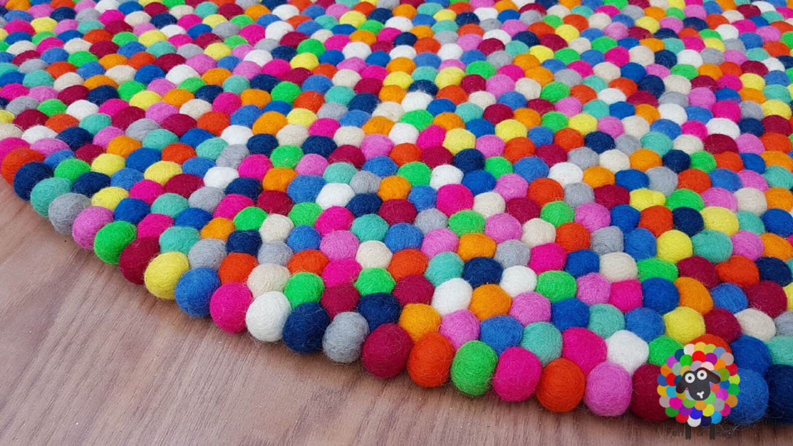 Felt Ball Rugs 20 Cm - 250 Cm Bright Multicolored Rug (free Shipping ...