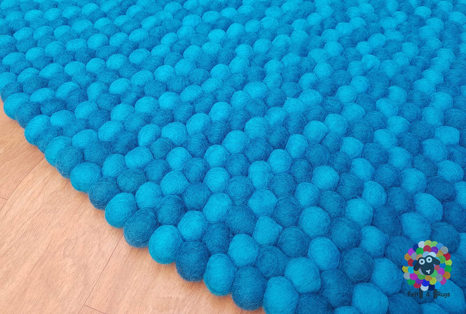 Felt Ball Rug. Turquoise Round Felt Ball Rug / Carpet / Home Etsy