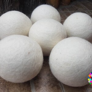 Wool Dryer Balls Extra Large Balls 6 pcs . Handmade, Natural and Ecofriendly Handmade 100 % Wool image 3