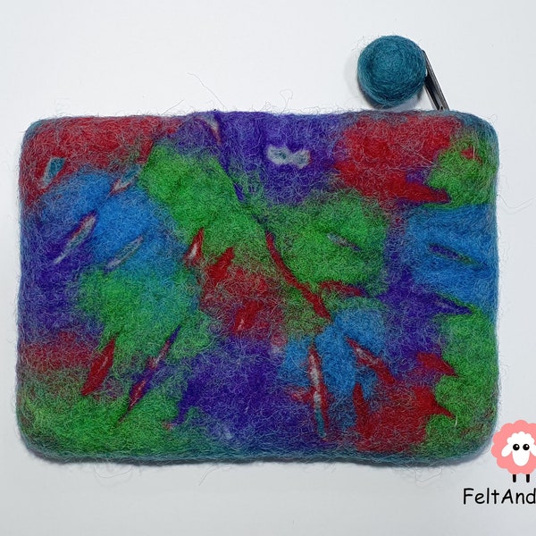 Felt Coin Purse, Handmade from 100 % wool. Made in Nepal