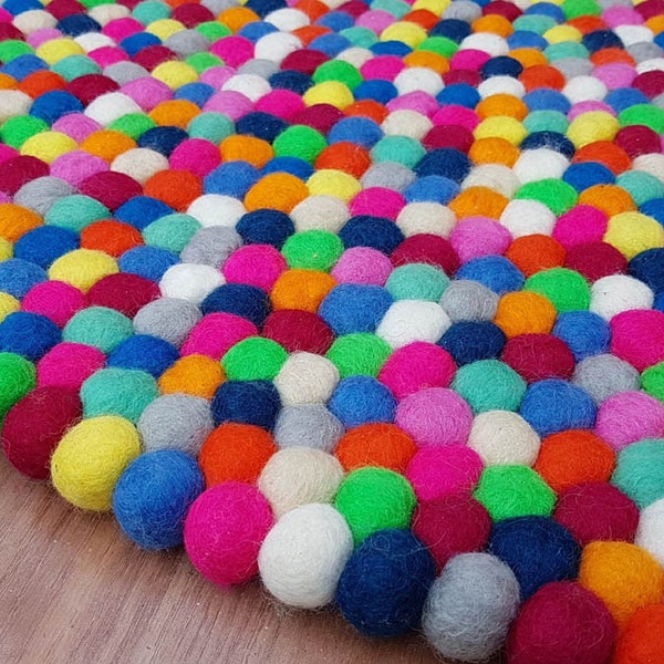 Tappeti a sfera in feltro 20 cm - 250 cm Tappeto multicolore luminoso (spedizione gratuita)