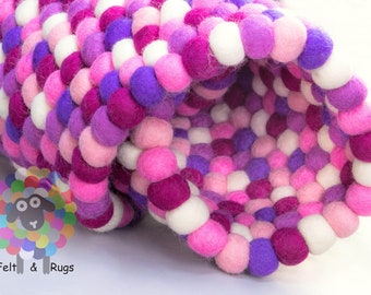 Handmade Wool Felt Ball Rug: Nursery Decor, 20 cm