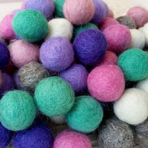 2,2 cm Filz Bommeln. Wolle Pom Pom Girlande Kindergirlande Dekoration 100 % Wolle - DIY Basteln
