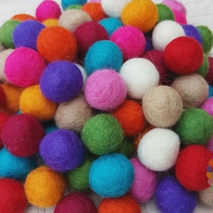 2,2 cm Filz Bommeln. Wolle Pom Pom Girlande Kindergirlande Dekoration 100 % Wolle - DIY Basteln
