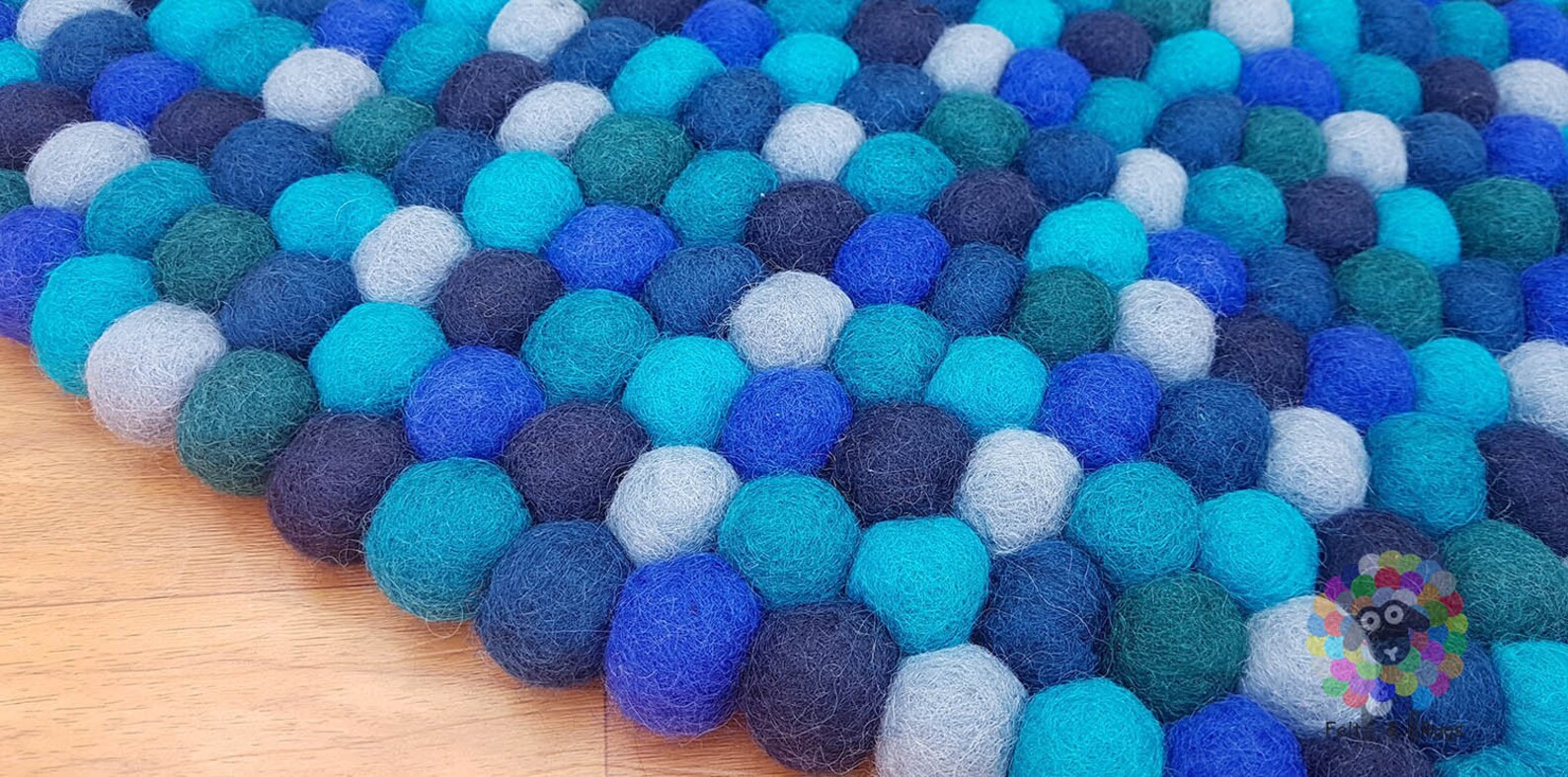 Felt Ball Rug / Nursery Pom Pom Rug / Pebble Rug / Handmade Etsy