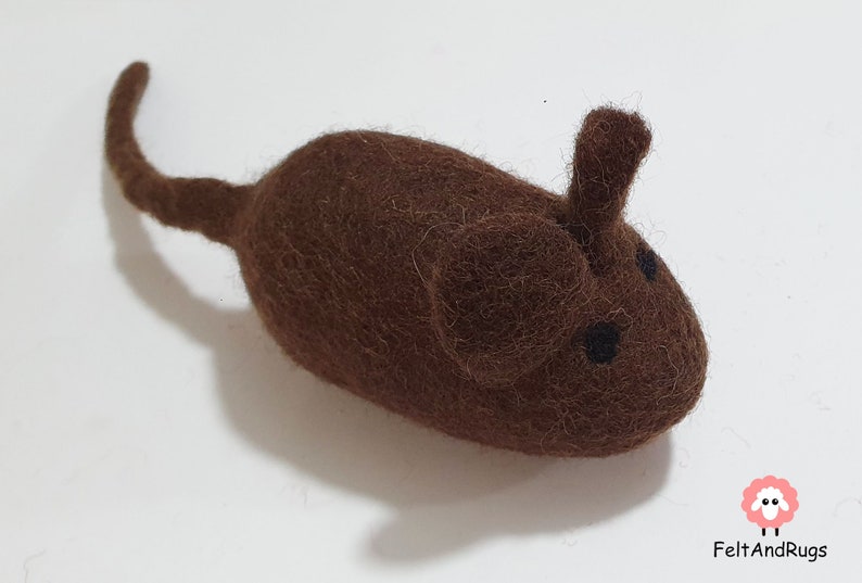 Felted Wool Mouse / Cat Toys / Mice Cat toy. Handmade Wool Mouse Cat Toy, Cat Mice Toys 100 % Wool Handmade image 2