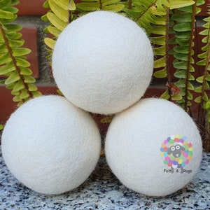 Wool Dryer Balls Set of 3 Pc Extra Large Dryer Balls.  ECO FRIENDLY  Handmade 100 % Natural  Wool Dryer Balls