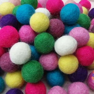2 cm Filz Bommeln. Wolle Pom Pom Girlande Kindergirlande Dekoration 100 % Wolle - DIY Basteln