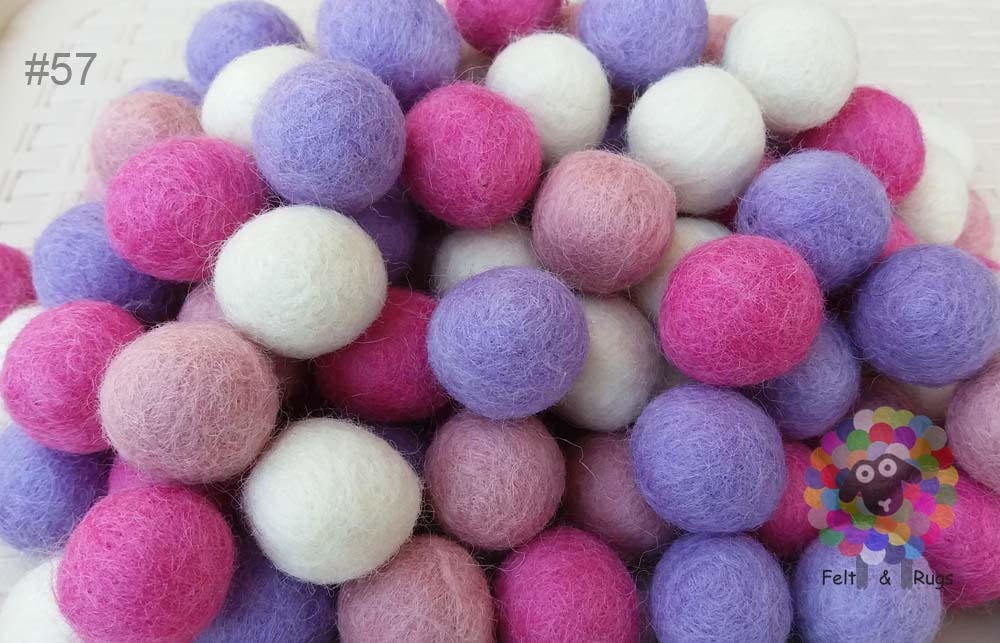 2 cm Vilten pom-poms. Wol Pom pom Kwekerij Slinger Decoratie 100% Wol - DIY Craft
