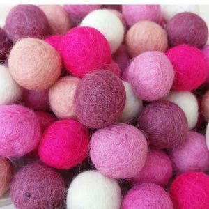 2,2 cm Filz Bommeln. Wolle Pom Pom Girlande Kindergirlande Dekoration 100 % Wolle - DIY Basteln