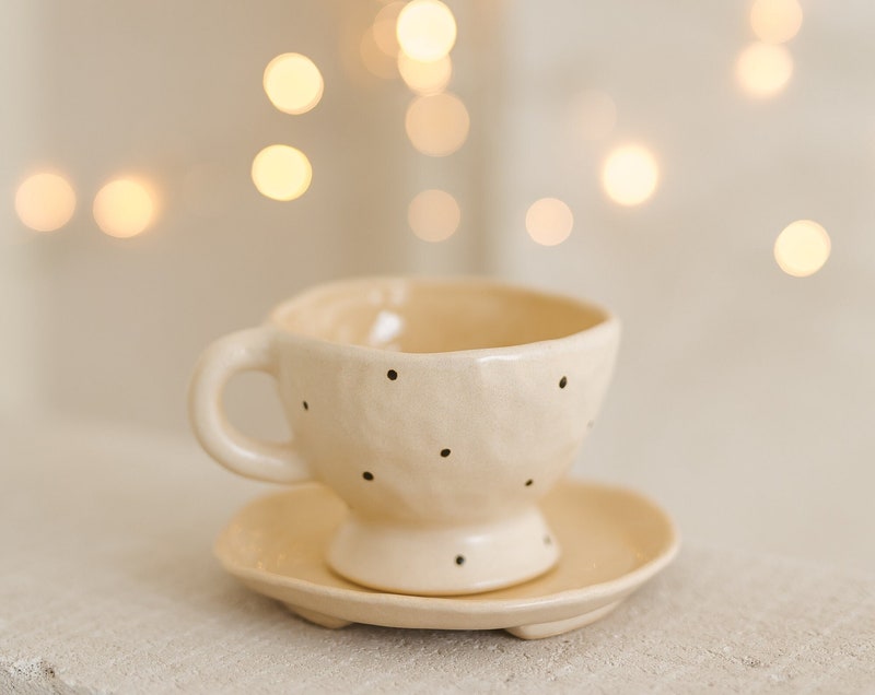 Polka dot tea cup