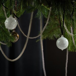 Christmas tree ornament, 2023 custom Xmas decoration bauble size 2.76 inch 7cm, Handmade Christmas tree toys, Light ceramic ball, Holliday gift