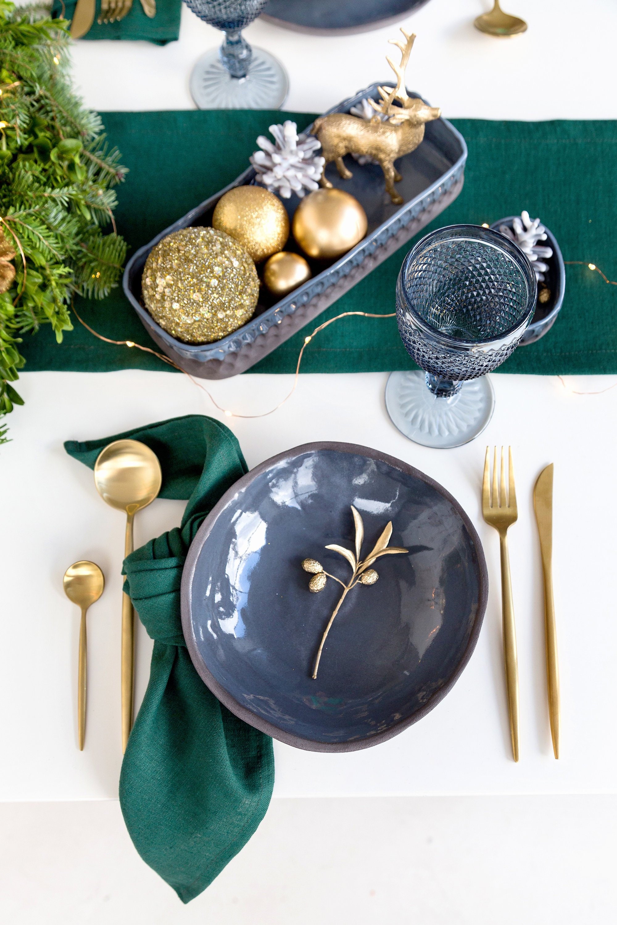 Bol en Céramique Pour Salade, Plat Moderne Grès, Poterie Minimale Gris Foncé, Produits de Luxe, Mais