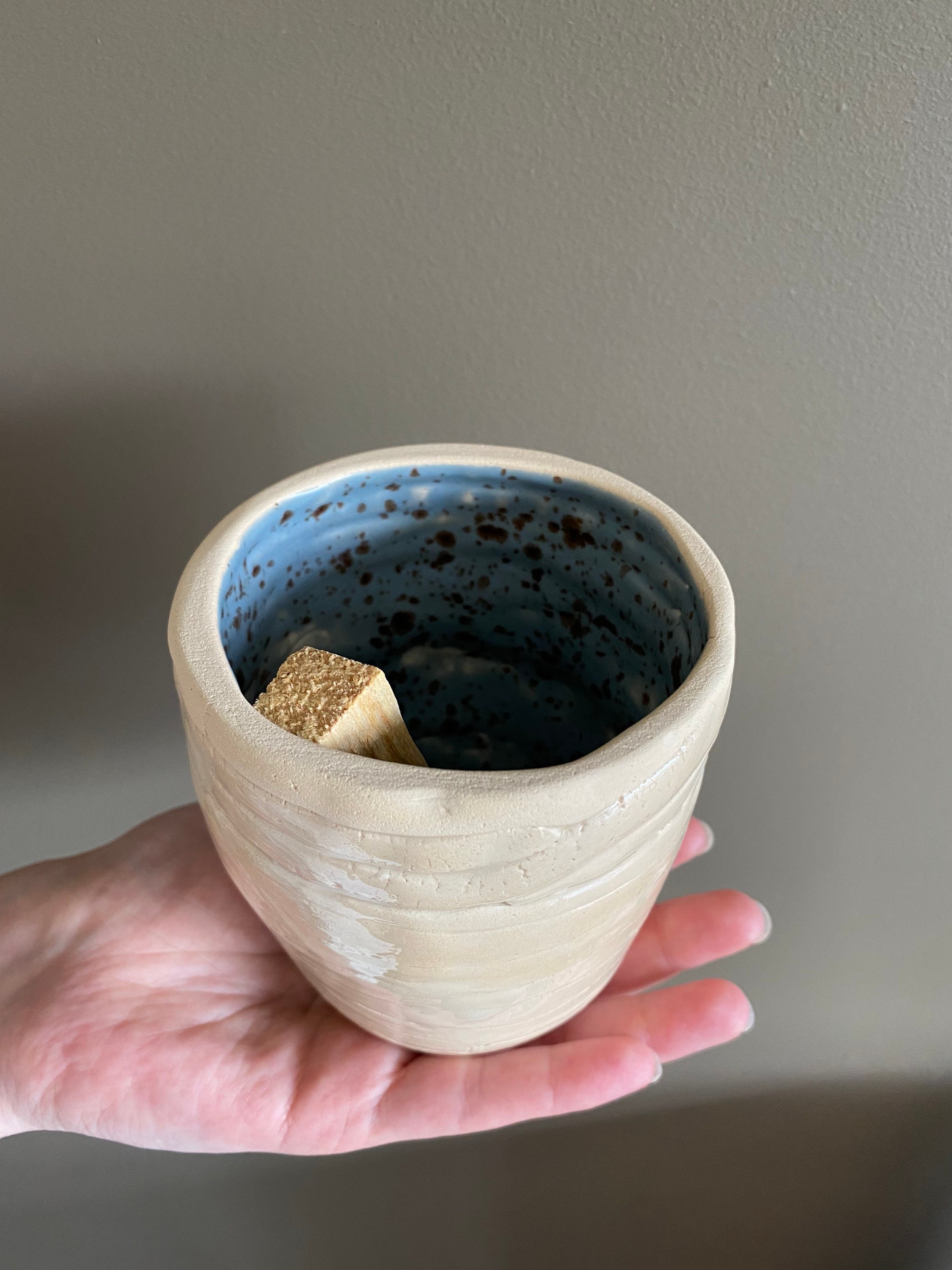 Large smudge stick bowl round incense burner ceramic home Etsy