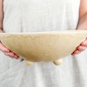Extra large fruit bowl, Handmade big pottery centerpiece dish, Organic ceramic serving bowl, Oversized stoneware salad bowl
