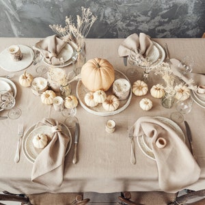 Thanksgiving table decor, speckled white tableware, stoneware dinnerware set, plateware