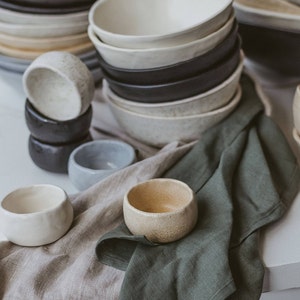 Set of 6  Mini Bowls pottery, Condiment Dishes ceramic, Ring Dishes stoneware, Tiny Bowls handmade, Dipping Bowls, Sushi Dipping Bowl