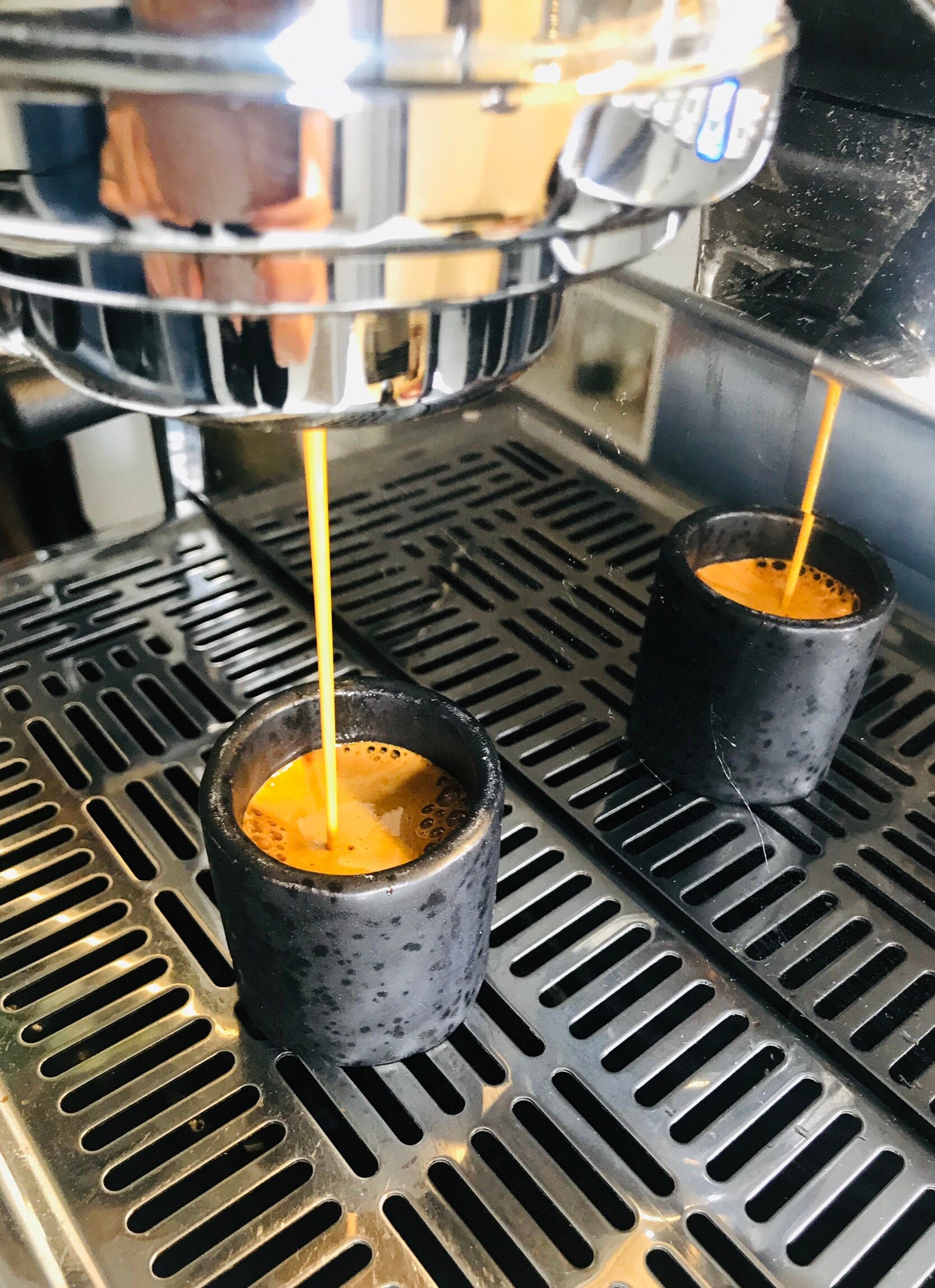 Black modern espresso cup handmade small mug ceramic coffee Etsy