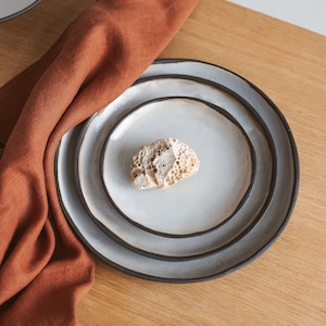 Food Photography Props, Set of Stoneware Dishes, Serving Plates, Foodie Blogger Gift for Christmas, Nonreflectic Simply Luxe Look Dish