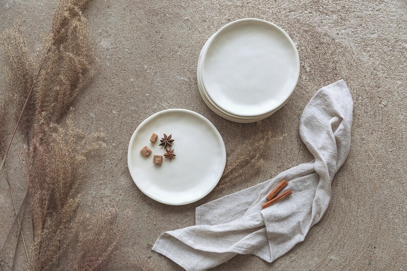 Ceramic Plate Set of 3 Handmade Dinnerplate Cake Plate and Etsy