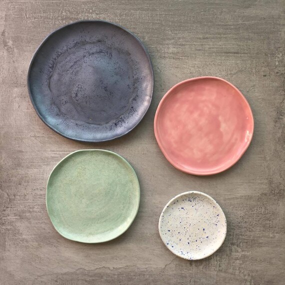 Serving dish set Ceramic dinnerware set Pottery plate set Etsy
