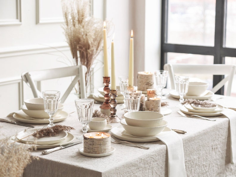 spring table setting ideas, Stoneware Dinner Set, 3-piece Ceramic Dinner Set,  Handmade Stoneware Dinnerware Set, White Ceramic Organic Dinner Set, Wedding Dinner Set