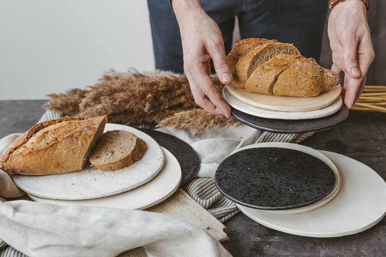 Food Photography Plates Set of 2 Ceramic Cheese Board Slab Etsy
