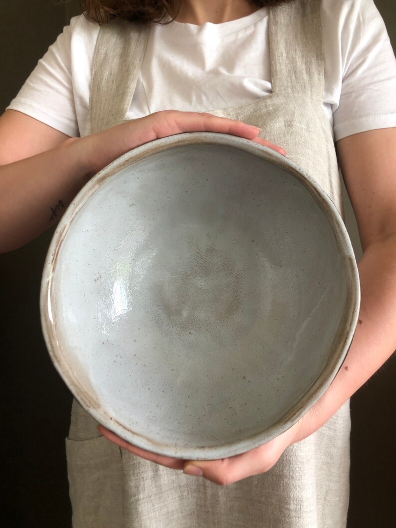 Fruit Bowl Ceramic Ivory Pedestal Bowl Handmade Pottery Etsy