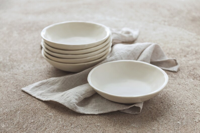 Minimalist off white ceramic salad bowl pasta lover bowl Etsy