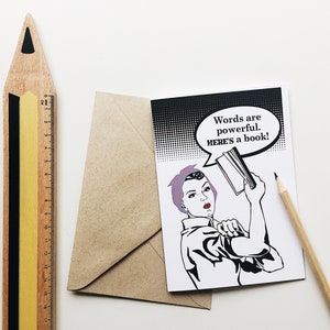 Tarjeta de regalo bookish * Regalos Booklover * Empoderamiento de las mujeres * Tarjetas de regalo * Tarjeta de agradecimiento * Regalo de maestro * Regalo de bibliotecario * Tarjeta de agradecimiento