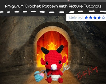 Be My Valentine | Chibi Baby Demon Devil Amigurumi | Crochet Pattern | Designed by Mashumaro