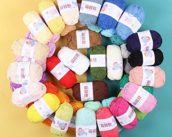 4-ply amigurumi Milk Cotton Yarn | 66 Solid Colors | 40g | 128m | High Grade | 60% Cotton 40 Acrylic | Anti-pilling