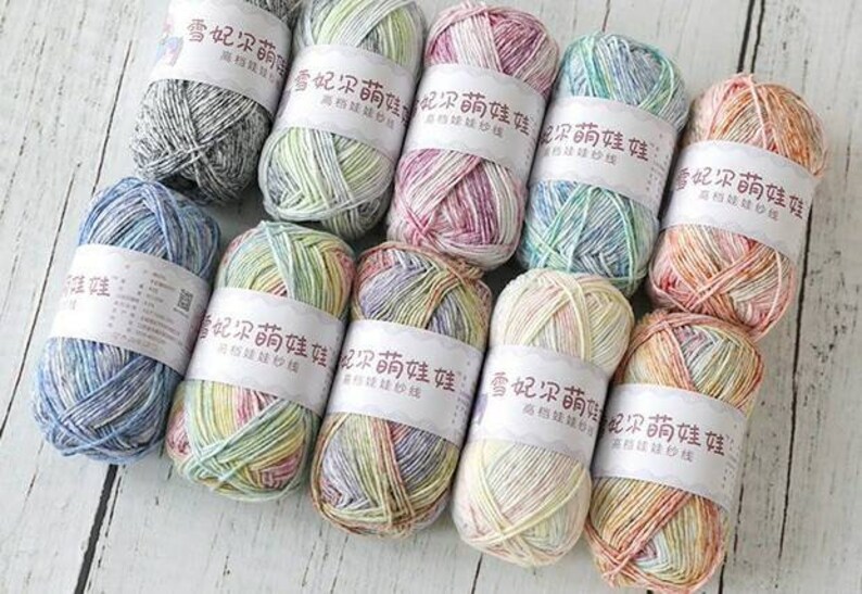 4ply Amigurumi Milk Cotton Yarn Speckled / Variegated Dyed Etsy