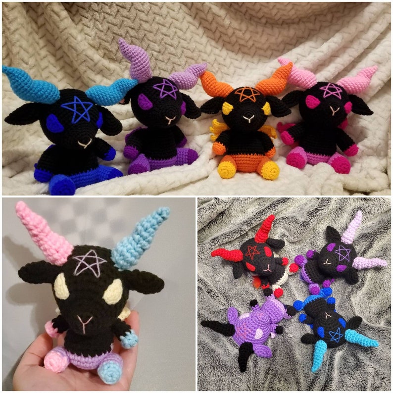 Baby Baphomet Chibi Plush with Wings| Amigurumi Crochet Plush | Original Design | Designed & Made By Mashumaro 