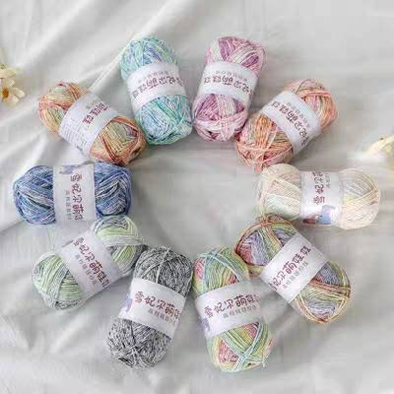 4ply Amigurumi Milk Cotton Yarn Speckled / Variegated Dyed Etsy