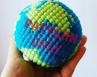 Projet Jour de la Terre | Earth Globe Amigurumi (modèle seul - fichier PDF) | Peluche éducative en fil de crochet bricolage