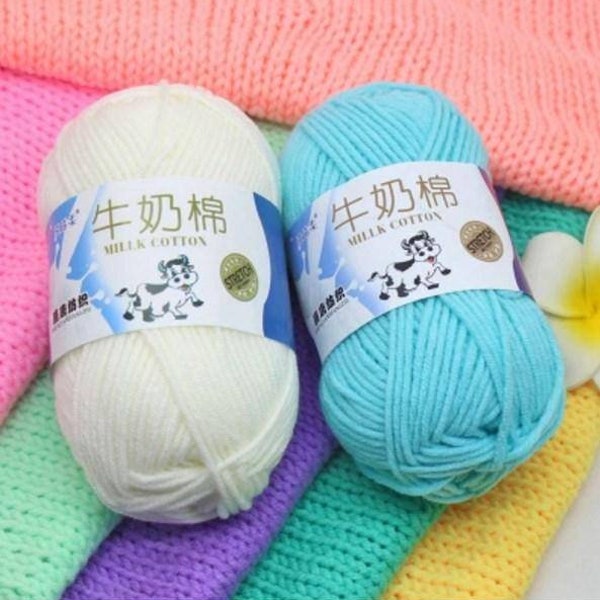 Milk Cotton Yarn 5-ply | 50g | 95m 104yd | 92 colors available | the yarn I use for my amigurumis | soft on fingers | Anti-pilling