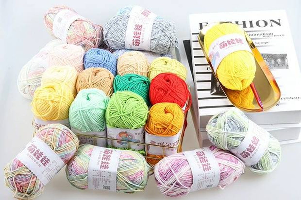 4ply amigurumi Milk Cotton Yarn 65 Solid Colors 40g Etsy