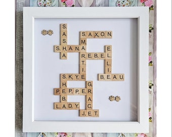 Personalized Scrabble Tile Family Name Frame (30cm)