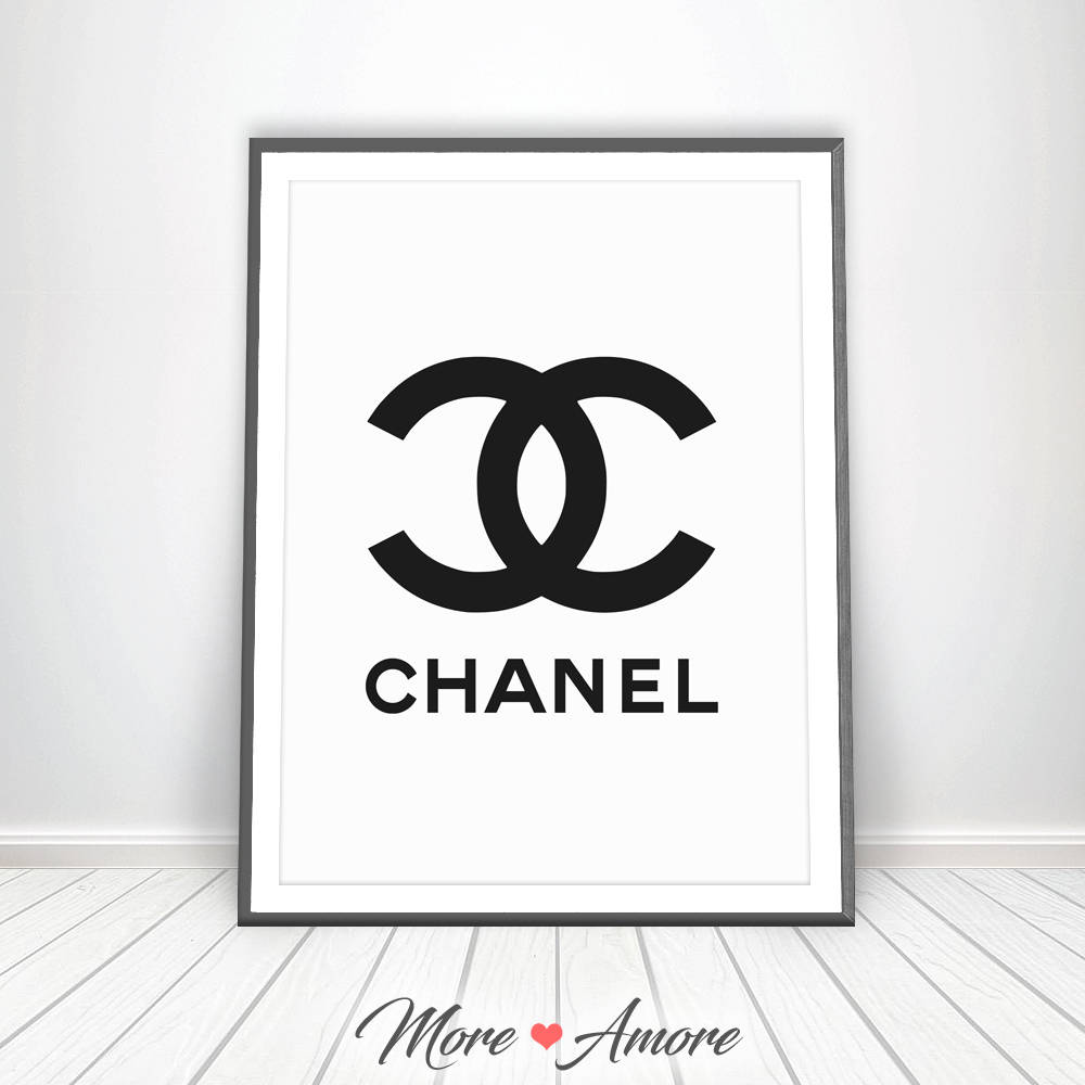 Chanel Logo Chanel Art Print Fashion Wall Decor Chanel Decor Etsy
