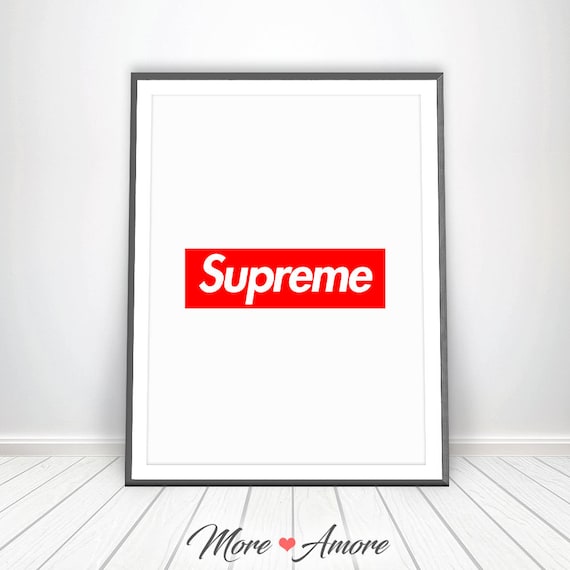 digital print supreme poster supreme box logo vogue poster etsy