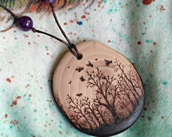 Nature Gift Woodland wood necklace